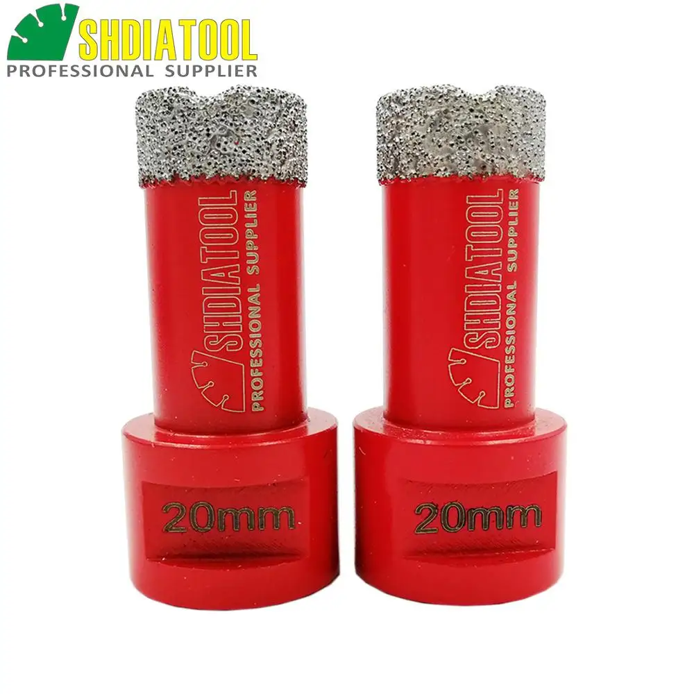 SHDIATOOL 2 шт. диаметр 20 мм красного цвета вакуумной пайки Diamond Core Bits с M14 соединение