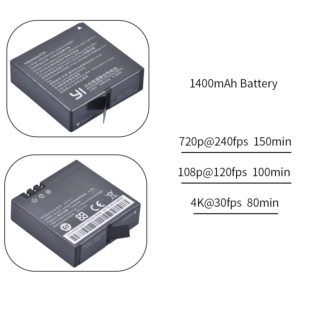 Двойное зарядное устройство с ЖК дисплеем TUYU + аккумулятор Yi 4K для Xiaomi и новые