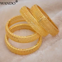 wando 4pcs women bangle gold color braceletbangles for women dubai france spain bride wedding bracelet arab middle east