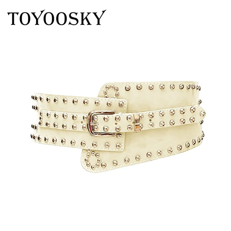Женские ремни с металлическими заклепками широкие в стиле панк асимметричной