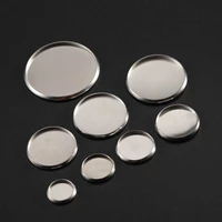 30pcs stainless steel round cameo base fit 6 30mm blank settings cabochon base bezel tray diy bracelet necklace jewelry making
