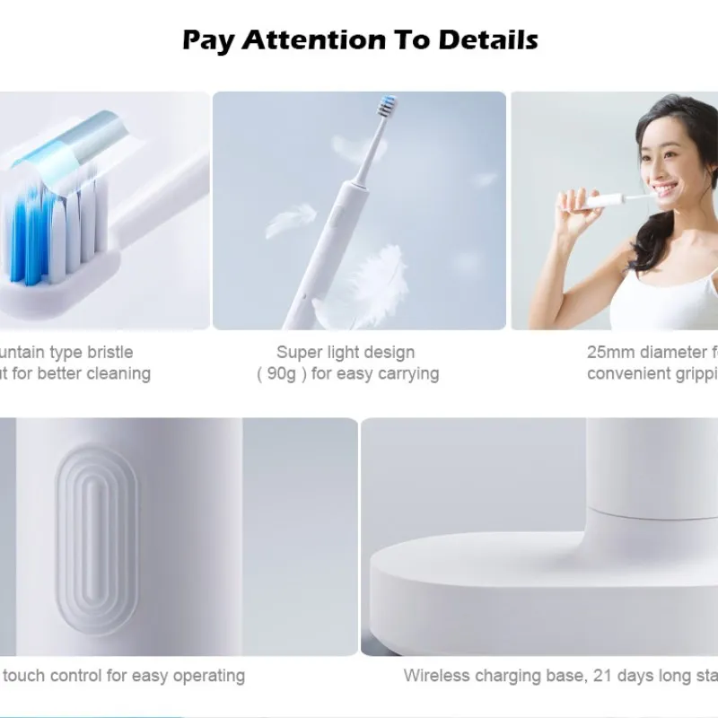 Ультразвуковая электрическая зубная щетка Xiaomi Mijia BET-C01 портативная