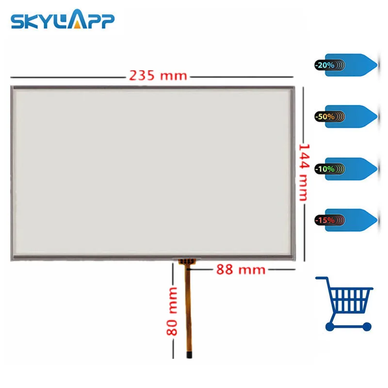 4 проводной резистивный сенсорный экран Skylarpu 10 2 дюйма для промышленного