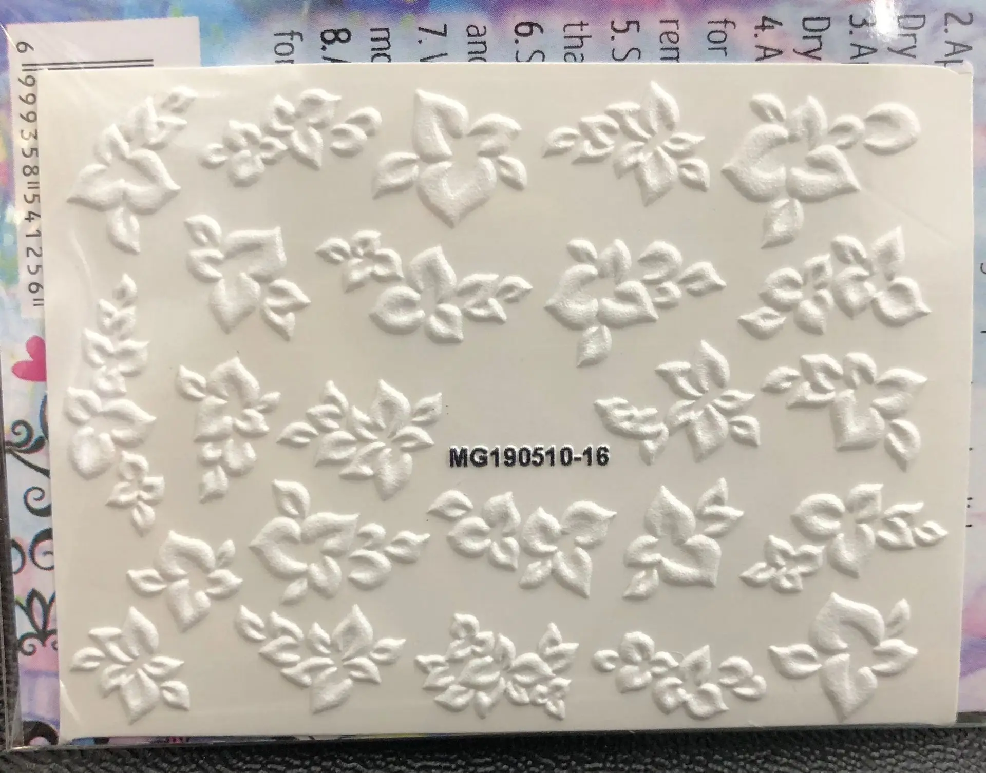 Diy3d стерео стикер для ногтей бесшовный рельеф для ногтей стерео чистая красный чистый цветок
