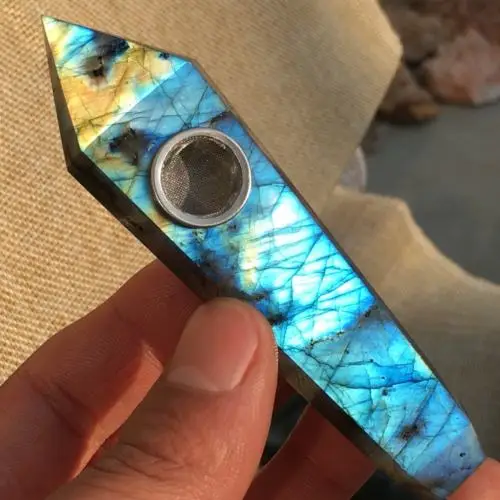 Natural energy labrador reiki quartz crystal cigarette holder healing. Agate specimen | Дом и сад