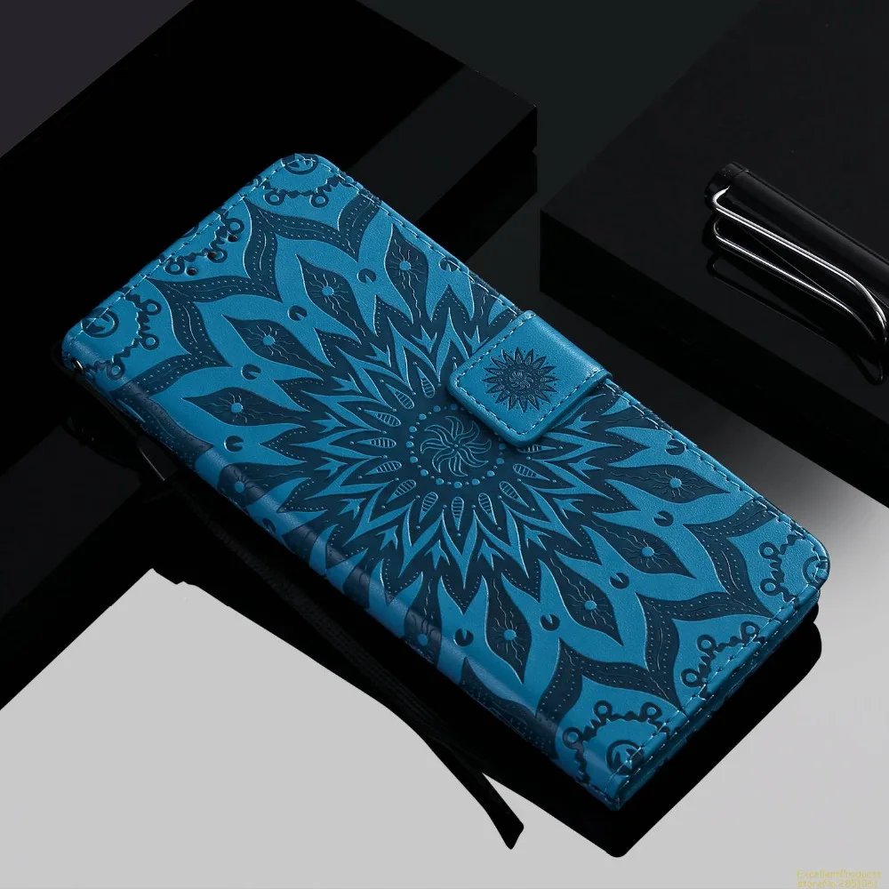 Чехол для Xiaomi Redmi Note 6 PRO из кожи с рельефным изображением Кошелёк на магните