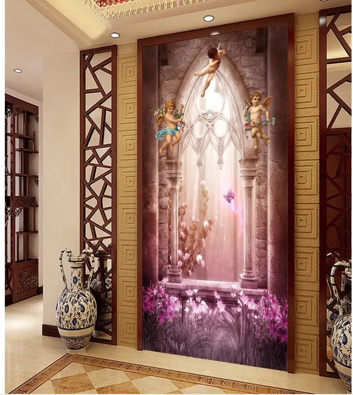 Обои для 3d европейских романтических ангелов вход крыльцо фон комната