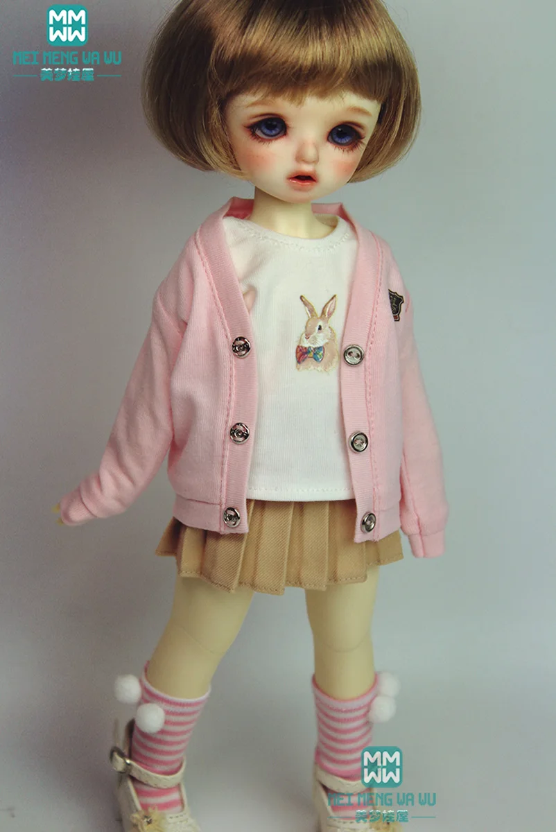 BJD Кукла Одежда Подходит 27 см-30 см 1/6 кукла Мода Розовый кардиган футболка