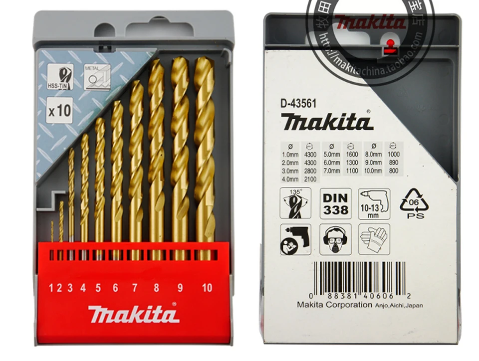 Genuine Drill Impact Coated Use Titanium Gold Metal Twist Bits With Mixed Set 10PCS Kits | Power Tool Accessories