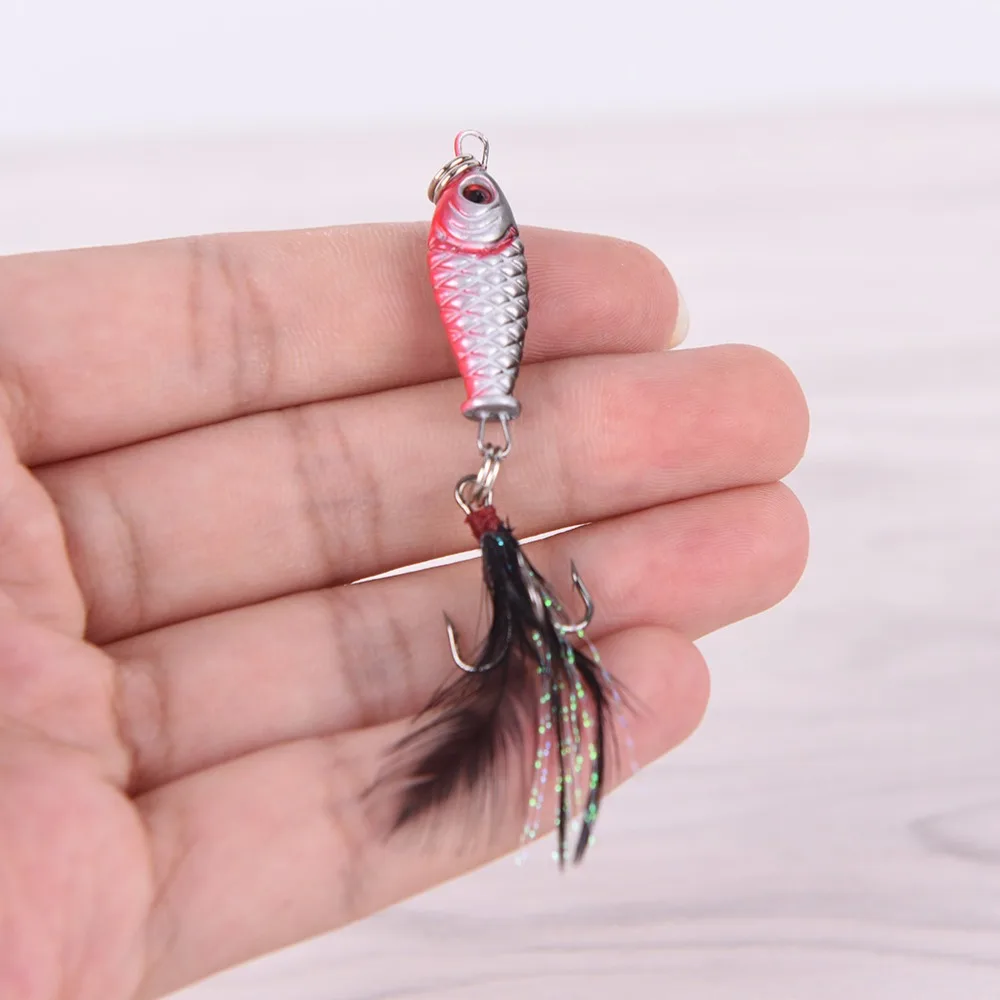 

4pcs Wholesale Carbon Steel Hard Metal High Fishing Lures Small Minnow Lure Bass Crank Bait Tackle Artificial Lurs Swimbaits