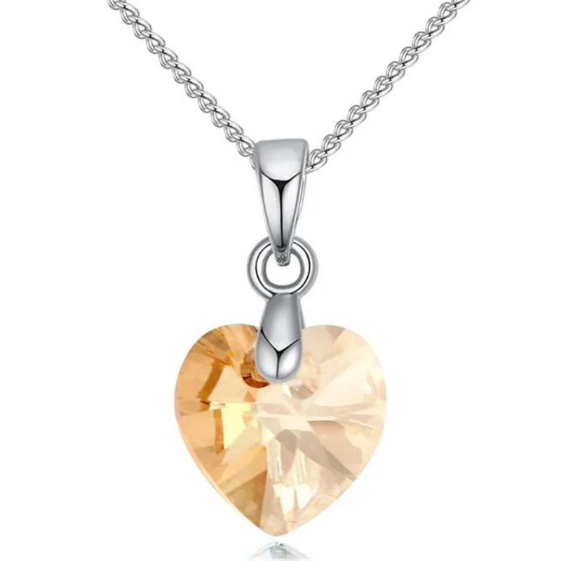 SHDEDE подвески в виде сердца, ожерелья с кристаллами от Swarovski, серебряная цепочка, колье для женщин, новинка, женский подарок+ 25774