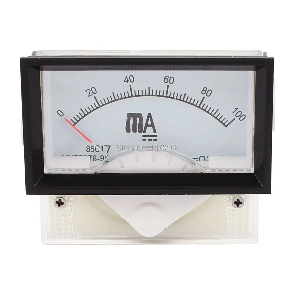 85C17 DC 1MA 5MA 10MA 20MA 30MA 50MA 100MA 200MA 300MA 500MA 1A 2A 3A 5A Class2.5 аналоговый панельный Амперметр