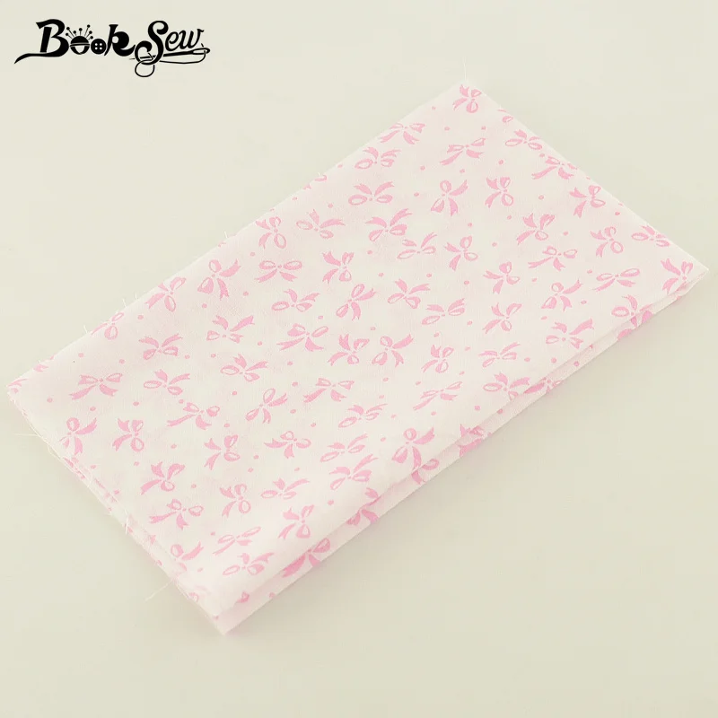 Booksew с розовым бантом хлопчатобумажная ткань для шитья рукоделия куклы Telas белая