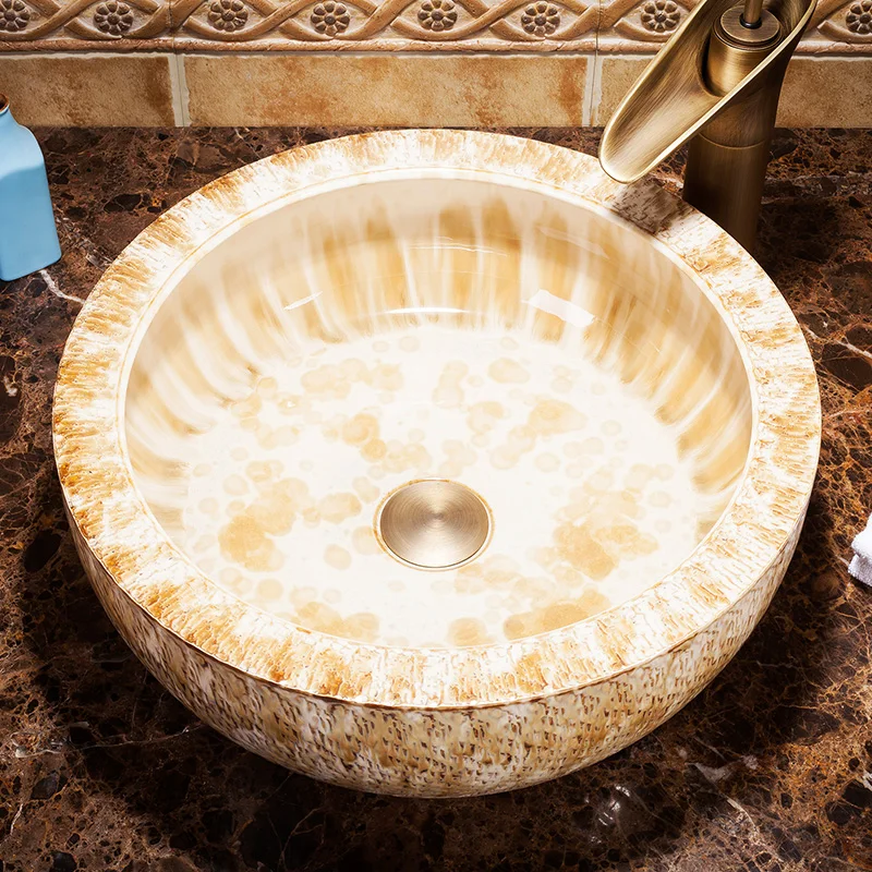 Китайская художественная роспись керамическая раковина ручной работы для