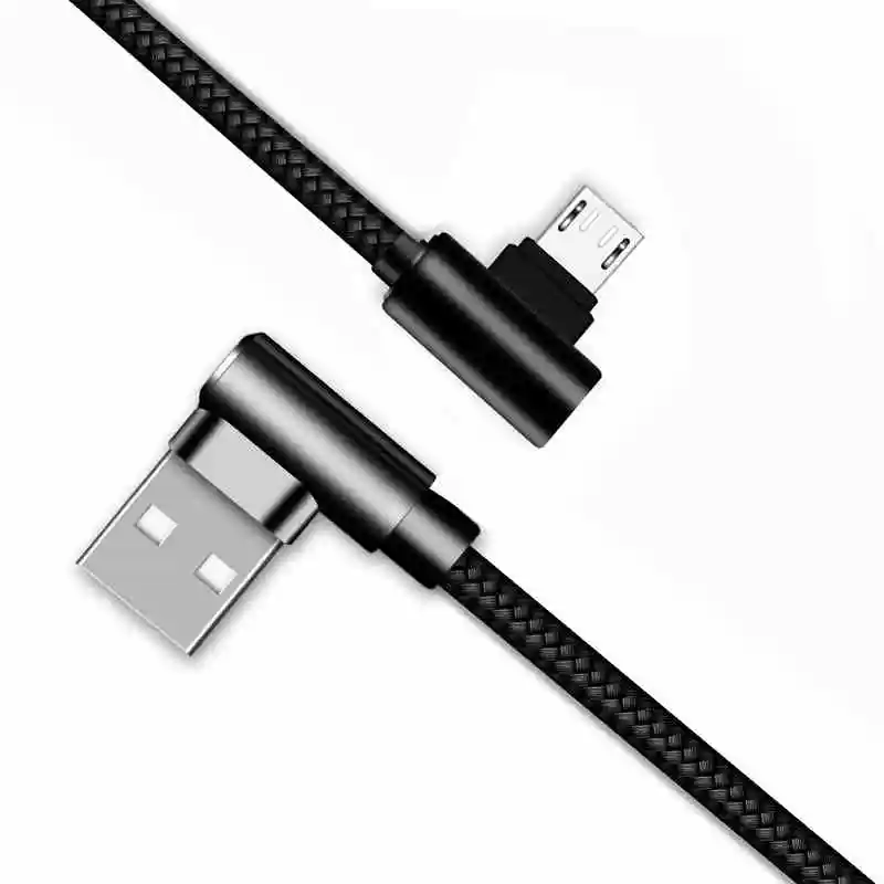 Micro USB кабель 2A быстро Зарядное устройство кабель USB шнур Suntaiho 90 градусов локоть нейлон плетеный кабель для передачи данных для samsung/sony /Xiaomi телефона Android