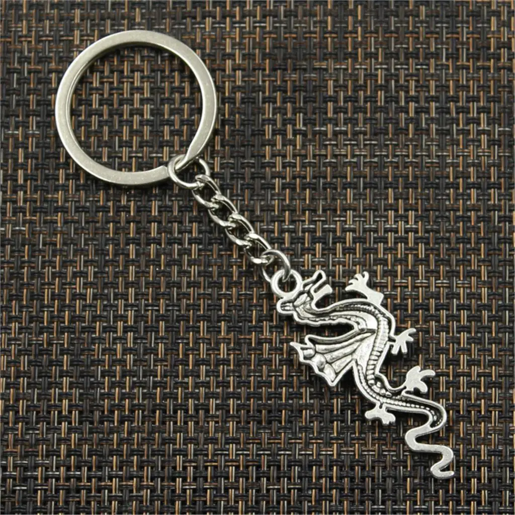 Новая мода брелок 49x20 мм Китай Дракон Лун Подвески ручная работа мужские