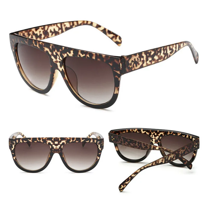 Leopard Black Yoovos, Ретро стиль, солнцезащитные очки для женщин, квадратные, негабаритные, брендовые, дизайнерские, UV400, градиентные, солнцезащитные очки, Ретро стиль, Lunette De Soleil Femme - Цвет линз: Leopard Black