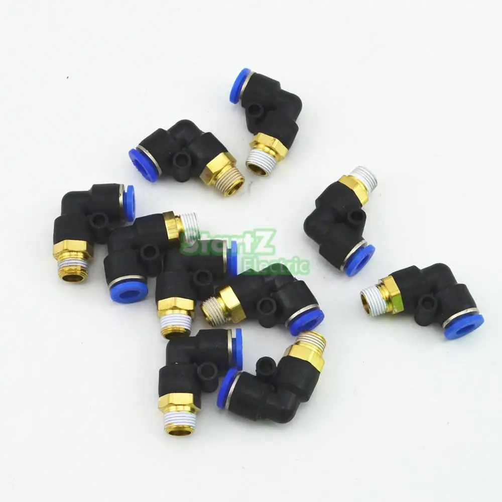 6mm X 1/8'' Thread Pneumatic Male Elbow Connector Tube Air Push In Fitting 10Pcs | Обустройство дома