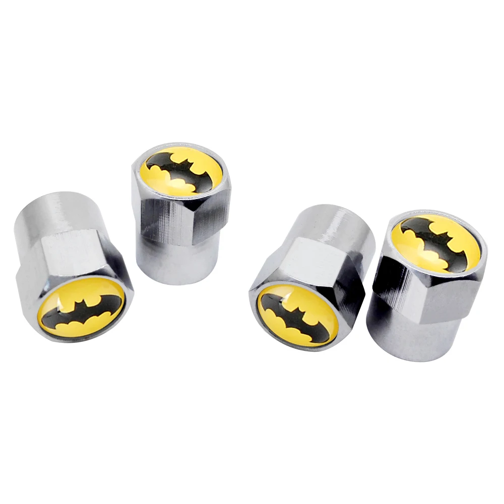 4Pcs Car-Styling Car Tire Valve Caps Universal Tyre Stems Cap With Bat Batman Emblem Logo Motorcycle accessories | Автомобили и