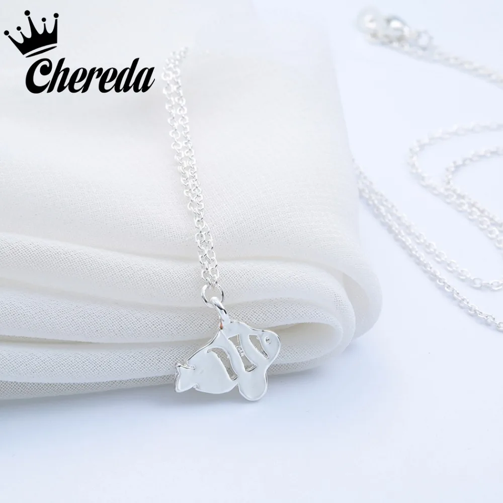 

Chereda Lovely Fish Shape Necklace for Women Simple Design Gold Silver Color Chain P