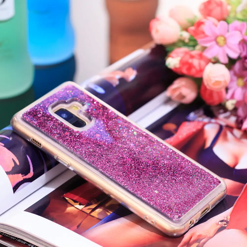Мягкий чехол-накладка из ТПУ для Samsung Galaxy A8 2018 A530 A530F/DS SM-A530F SM-A530F/DS Dynamic Liquid Love Heart |