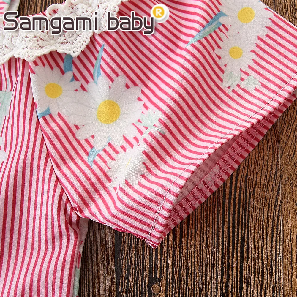 SAMGAMI/комплект летней одежды для маленьких девочек топы с короткими рукавами +