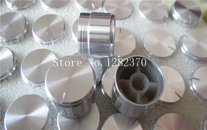 [BELLA] Высококачественная алюминиевая Серебряная ручная работа, тангентное отверстие вала 20*17 мм, вращаемая Кнопка потенциометра громкости, крышка-100 шт./лот