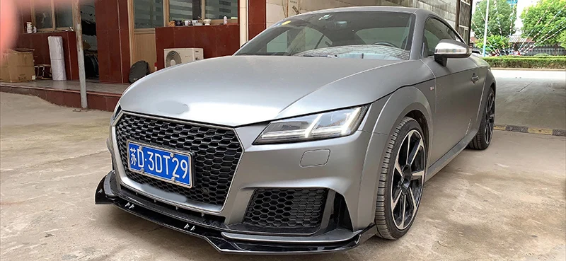 ABS черный передний бампер для губ Подходит AUDI TT 2015 2016 2017 2018 автомобильные