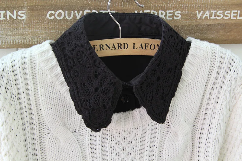 Женская рубашка с цветочной вышивкой воротник чокер Кружева съемный бисером