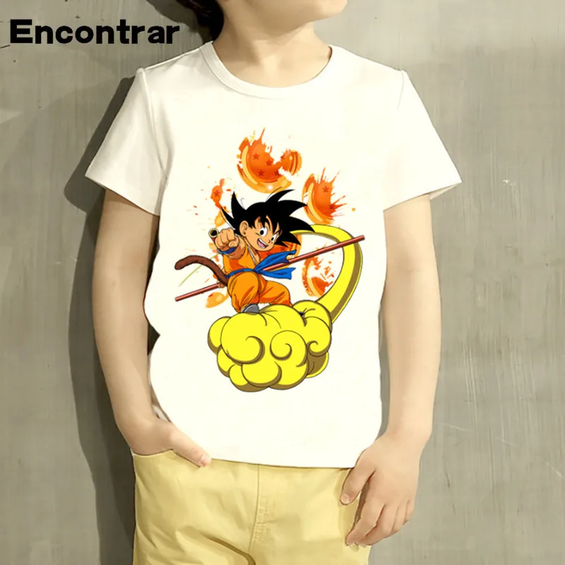 Детская футболка с рисунком Dragon Ball Z Young Goku повседневные топы короткими рукавами