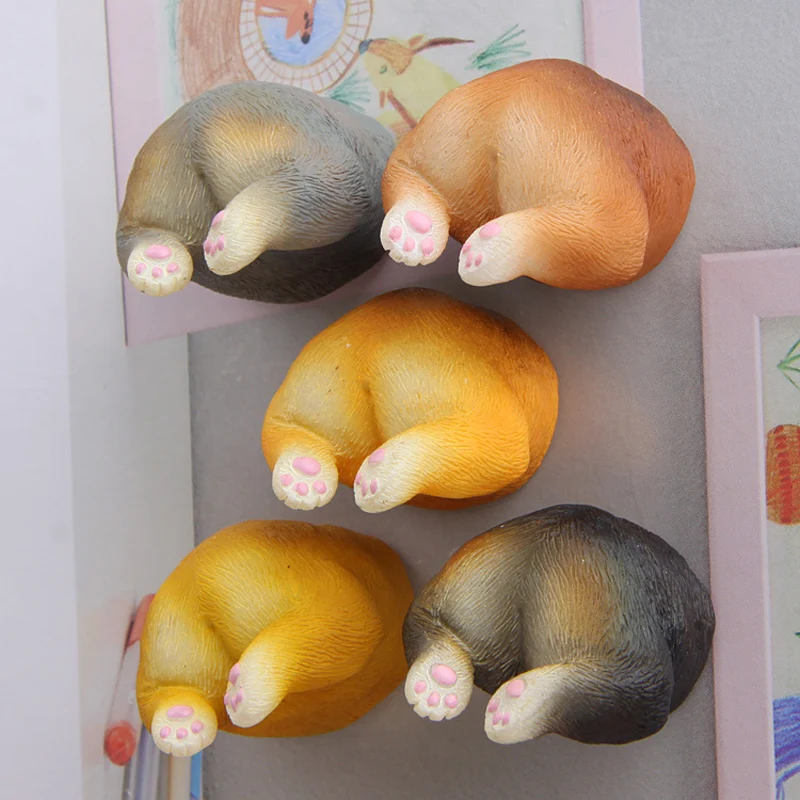 Милый 3D лежащий корги собака задница мультфильм животное креативные магниты на