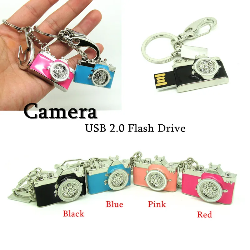 Синяя черная розовая красная Бриллиантовая камера металлическая искусственная