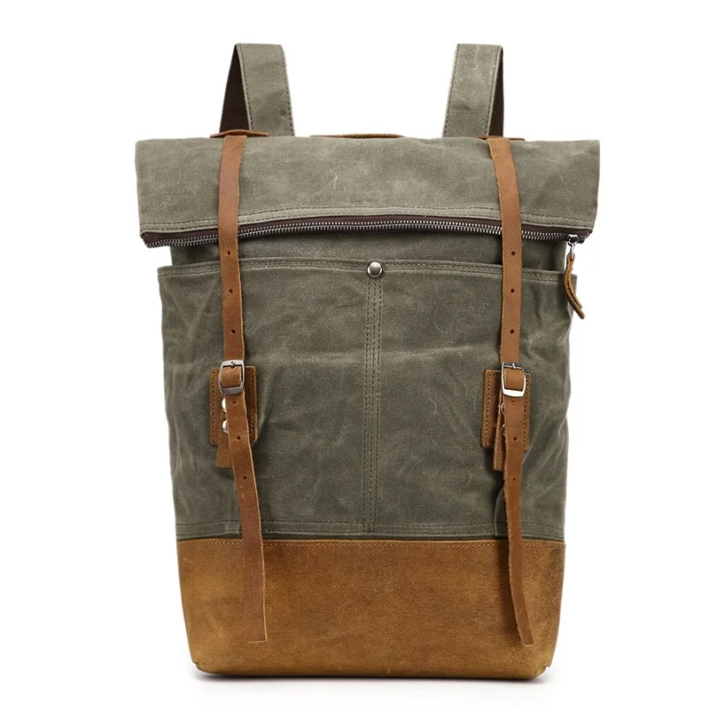

Dropship Europe Fashion Rivets Travel Backpacks Big Canvas Leather School Daypacks Teenagers Waterproof Laptop Rucksacks Retro