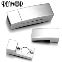 reamor hole size 35mm 316l stainless steel connectors charm magnet buckle jewelry findings flat leather bracelet magnetic clasp