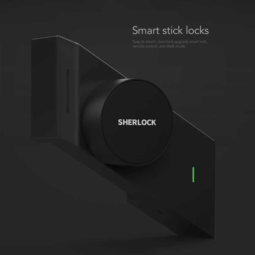 Беспроводной дверной смарт замок Sherlock S2 черный домашний БЕСКЛЮЧЕВОЙ с 3 ключами
