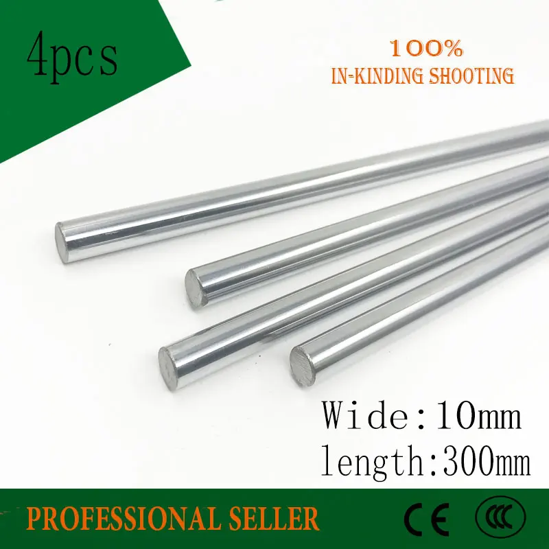 

4pcs 10mm 10x300 linear shaft 3d printer 10mm x 300mm Cylinder Liner Rail Linear Shaft axis cnc parts 10*300mm