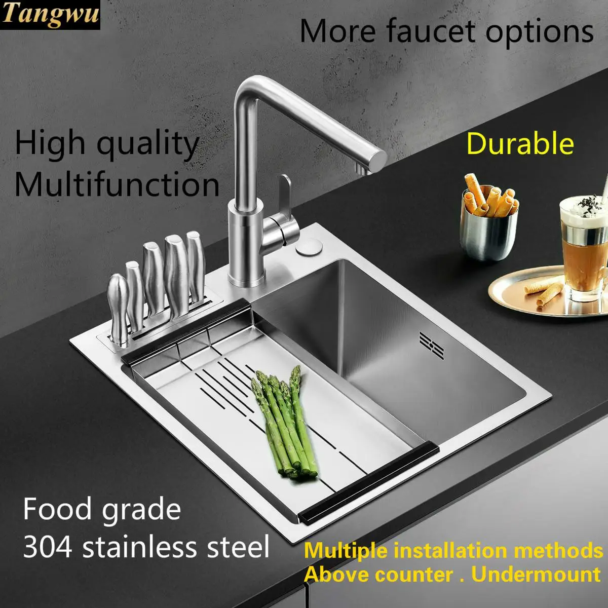 Бесплатная доставка стандартная Бытовая кухонная ручная раковина с одним