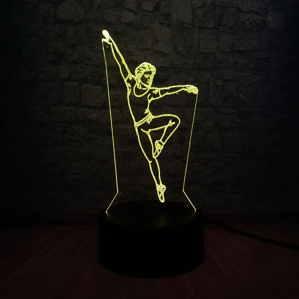 Элегантный танцор человек 3D лампа ночник светильник USB СВЕТОДИОДНЫЙ ing Mulitcolor
