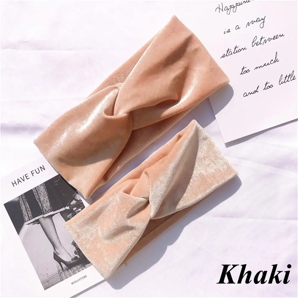 khaki Новинка года, комплект из 2 предметов для мамы и детей, бантик с бантиком, одинаковая повязка на голову для мамы и дочки, бархатная эластичная резинка для волос, аксессуары для волос - Цвет: khaki