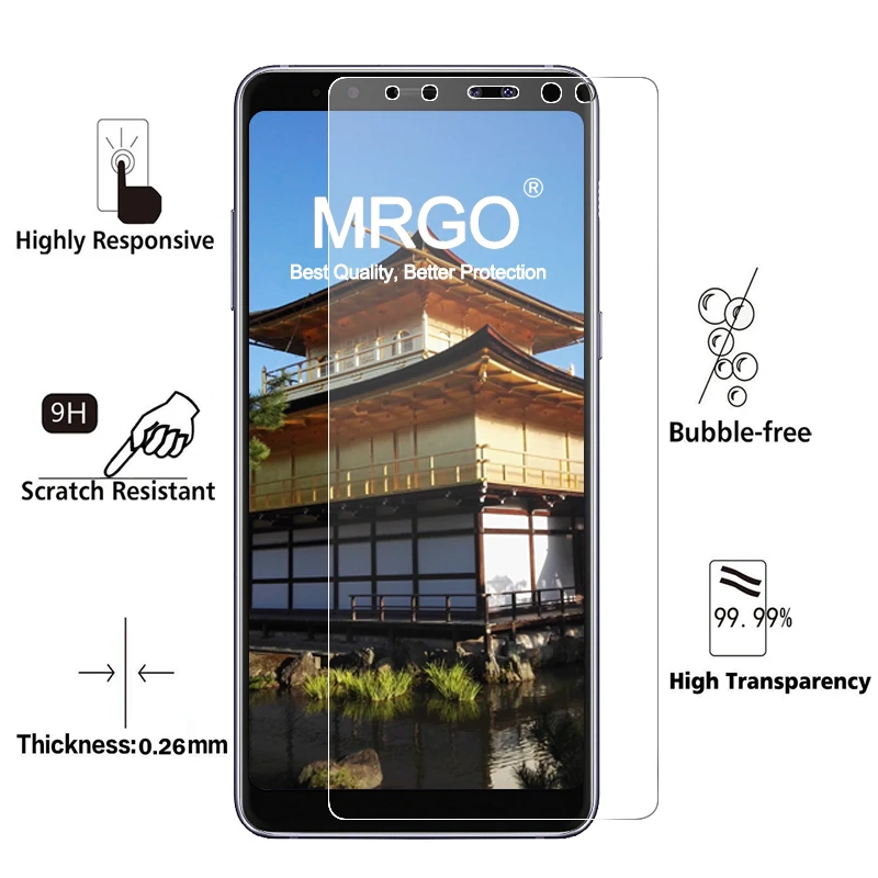 2 шт MRGO закаленное стекло для samsung Galaxy A8 2018 Защитная пленка экрана телефона Plus