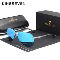 kingseven aluminum magnesium polarized rimless lens sunglasses for men high definition retro women eyewear oculos de sol