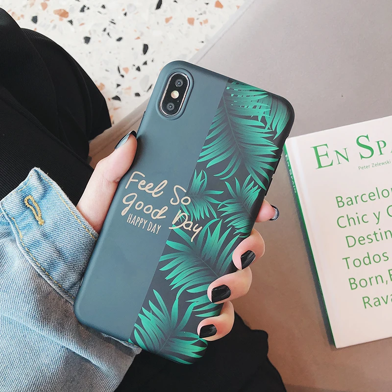 Чехлы для телефонов iphone X, XR, XS, XSMax, мягкий матовый чехол с банановым листом для iphone 6, 6s, 7, 8 Plus, 6s plus, задняя крышка, чехол
