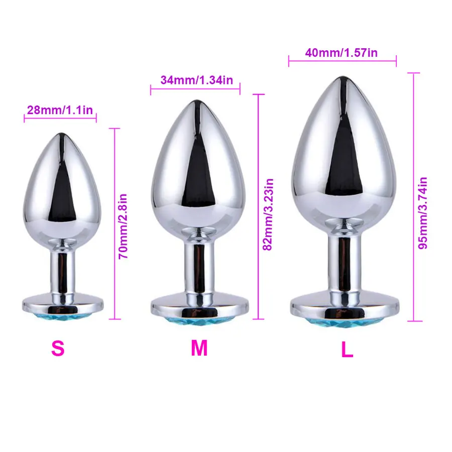 Анальная пробка из нержавеющей стали ювелирная бутанка Женский массажер