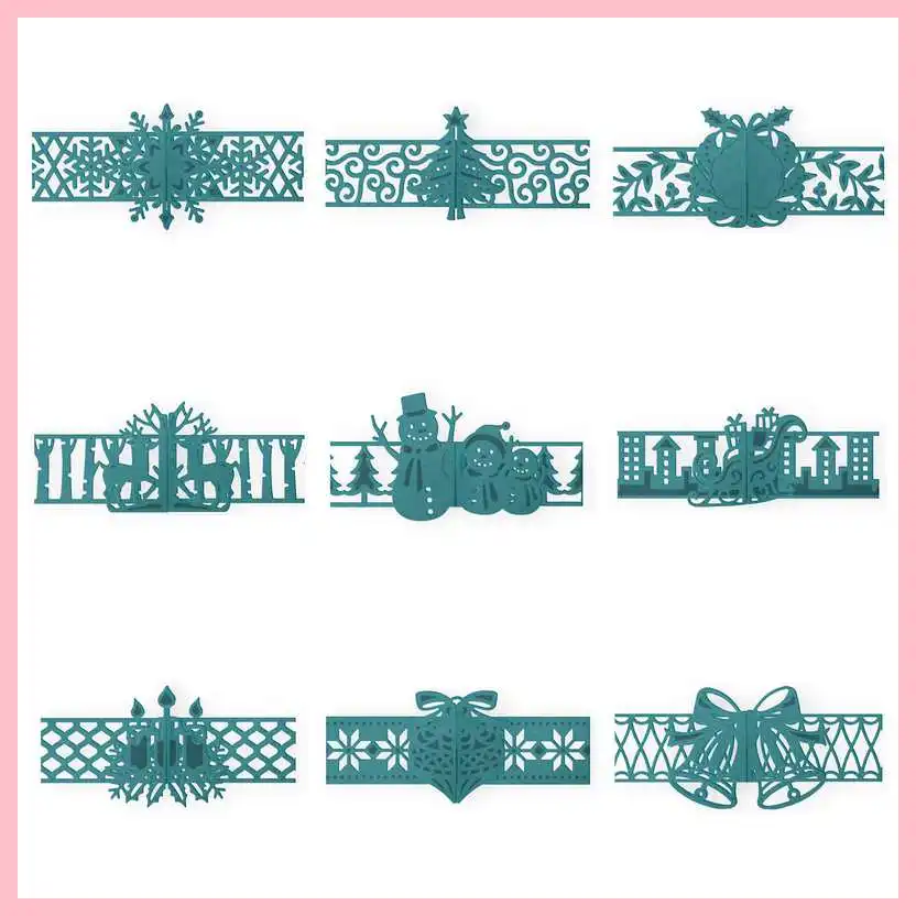 Новогодняя елка снеговик снежинка металлические Вырубные штампы альбом для