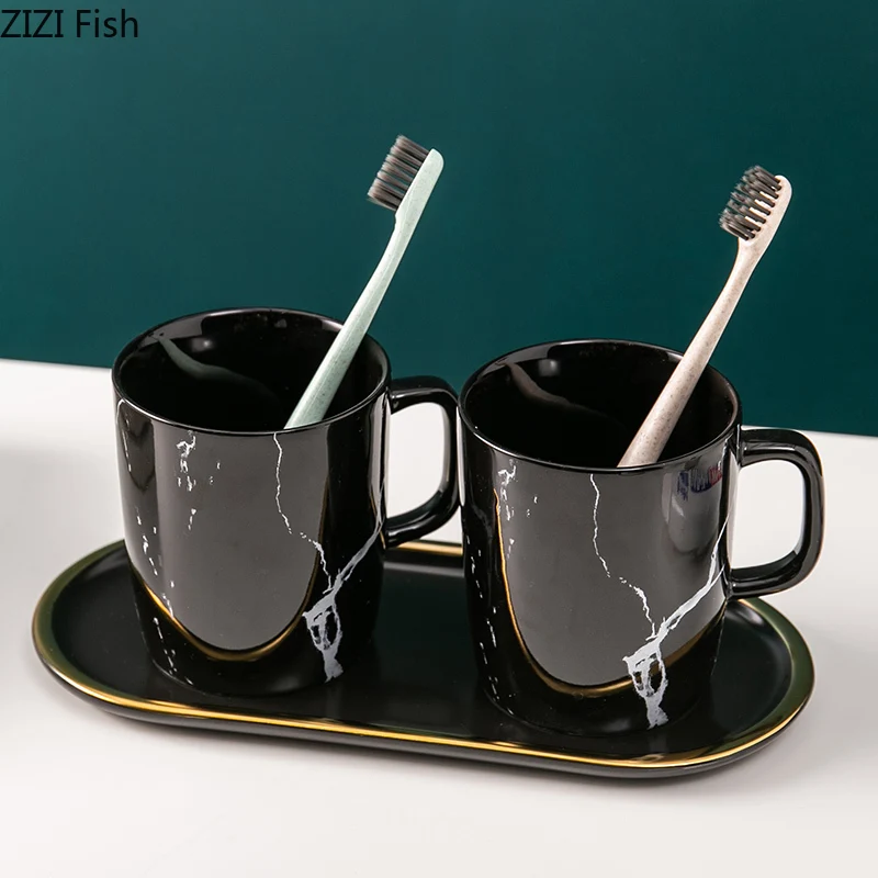 Фото Керамическая мраморная чашка креативная щетка керамическая - купить