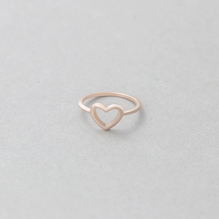 Оптовая продажа 10 штук минималистичные кольца в форме сердца для женщин
