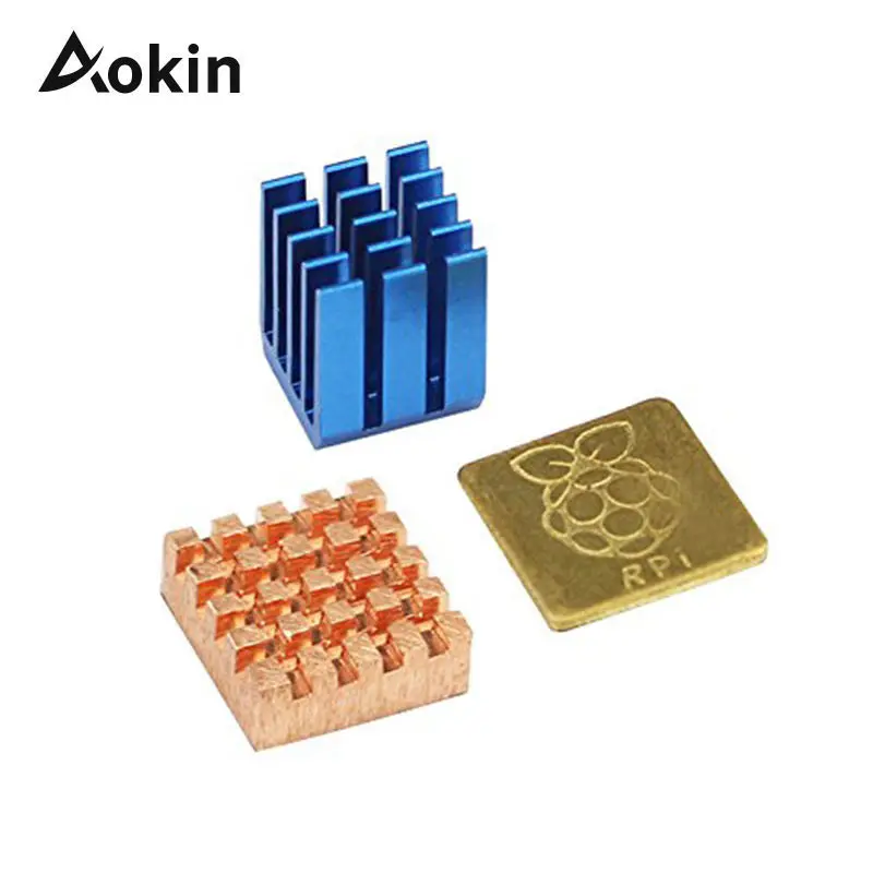 Для Raspberry Pi 3 Model B 1 алюминиевый радиатор + 2 медных охлаждающих радиатора для Raspberri