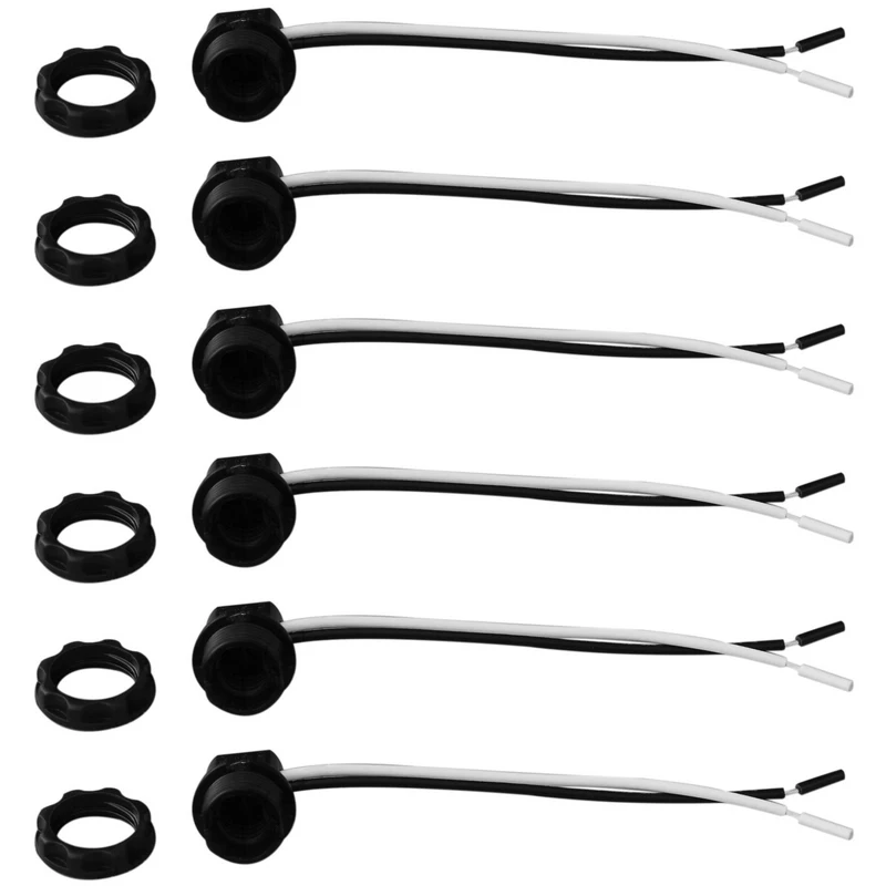 

6 шт., патроны для лампы E12, 2 а, с винтовыми кольцами