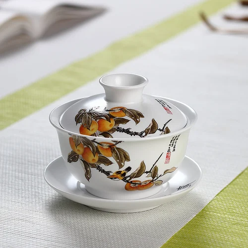 C 160 мл, китайский стиль, Gaiwan, керамическая фарфоровая аппликация, выбивает цветок, чайная чаша с крышкой, блюдце, набор, посуда для напитков, чайная посуда, чайная супница - Цвет: C