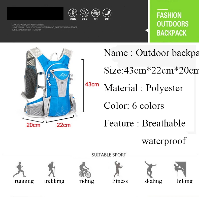 12L велосипедная сумка 7 цветов верховой езды рюкзак mochila велосипед сумки на плечо zaino mtb Лыжный Спорт Бег Пеший Туризм велосипедная сумка